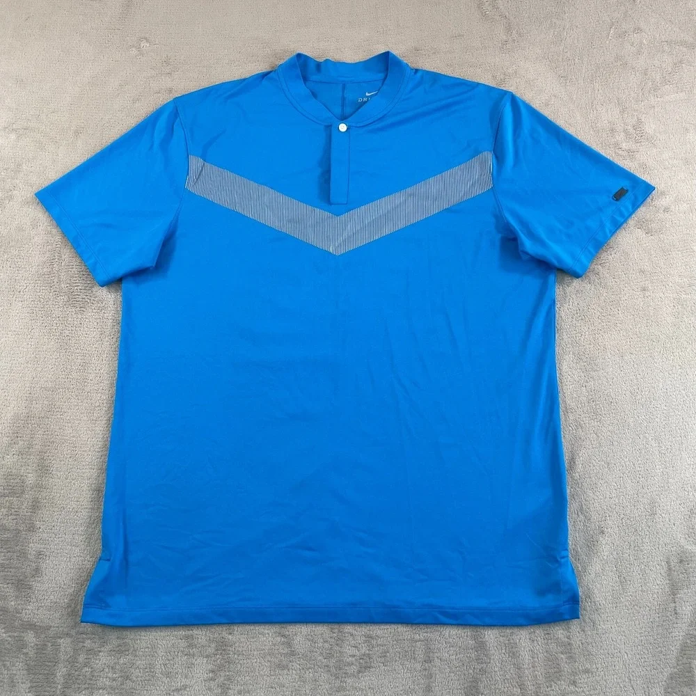 Nike Tiger Woods TW Dri-Fit Vapor Golf Blade Polo Men Large Blue Performance NEW - Picture 3 of 8